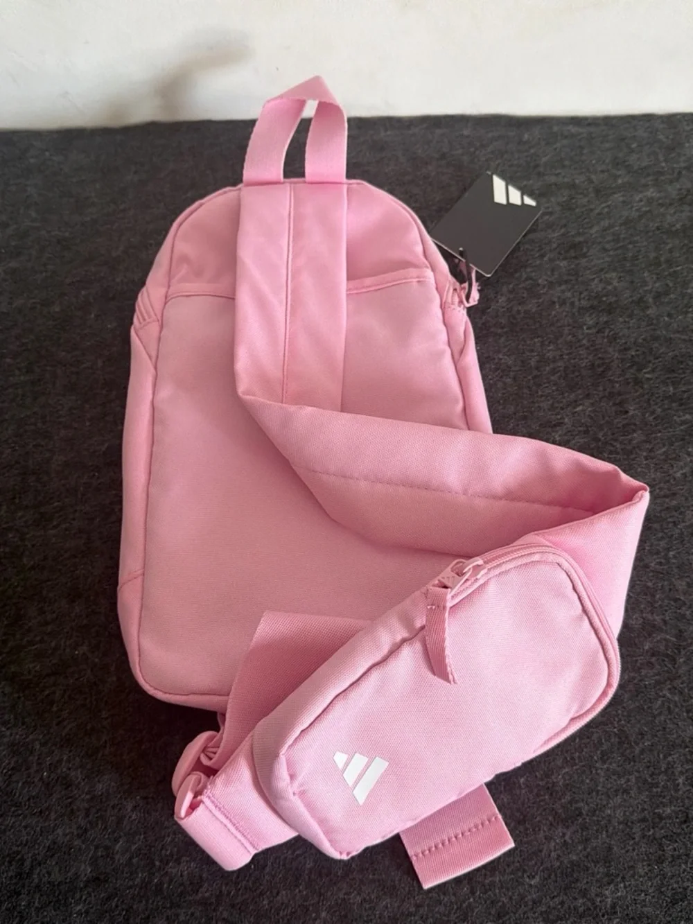 adidas Pink Sling Pack with Strap Pouch NWT - Picture 2 of 6